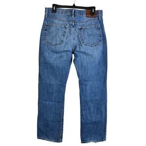 Eddie Bauer Men Jeans Size 33x32 Straight Blue Distressed Hems Classic Denim